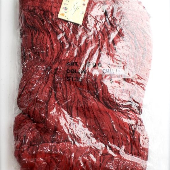 1980's Silk Crinkled Elastic Waist Skirt - Dress - Picture 5 of 5